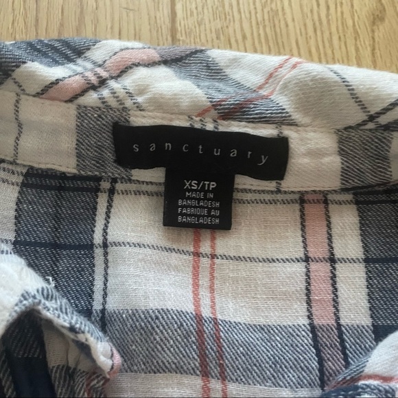 SANCTUARY ANTHROPOLOGIE PLAID BUTTON FRONT SHIRT - XS - Picture 6 of 10